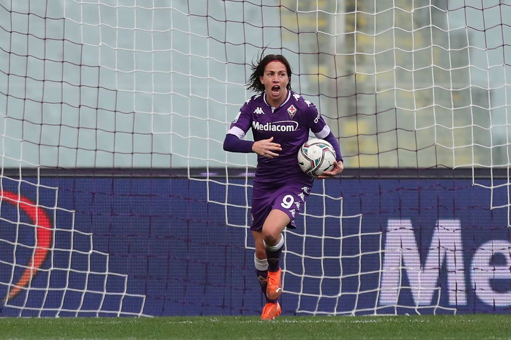 Fiorentina Femminile players celebrate after a goal during the News  Photo - Getty Images